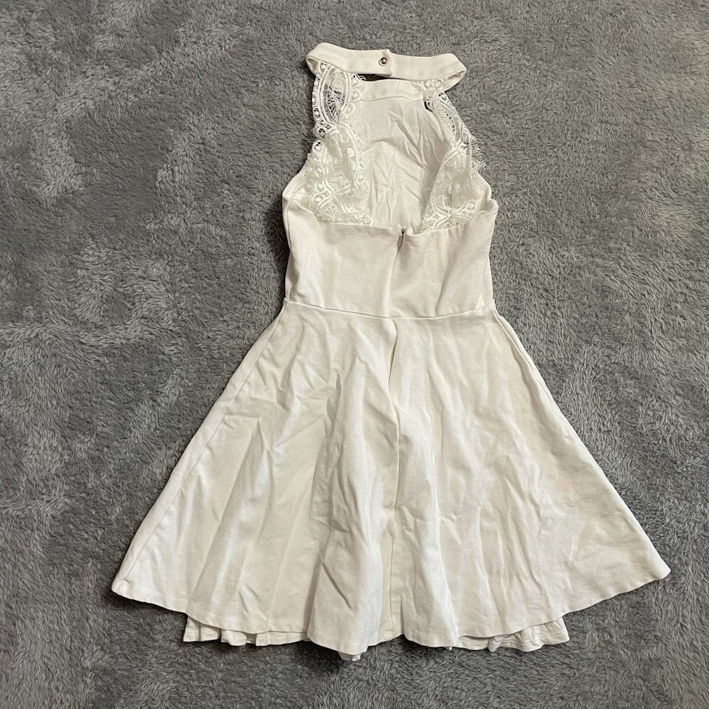 Lulus Dress Womens Size XSmall White Lace Accent Halter Fit and Flare‎ Dress - Picture 8 of 8